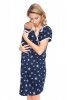MijaCulture - labour nightdress 4123 M80 navy blue/stars
